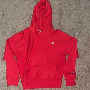 Red champion hoodie